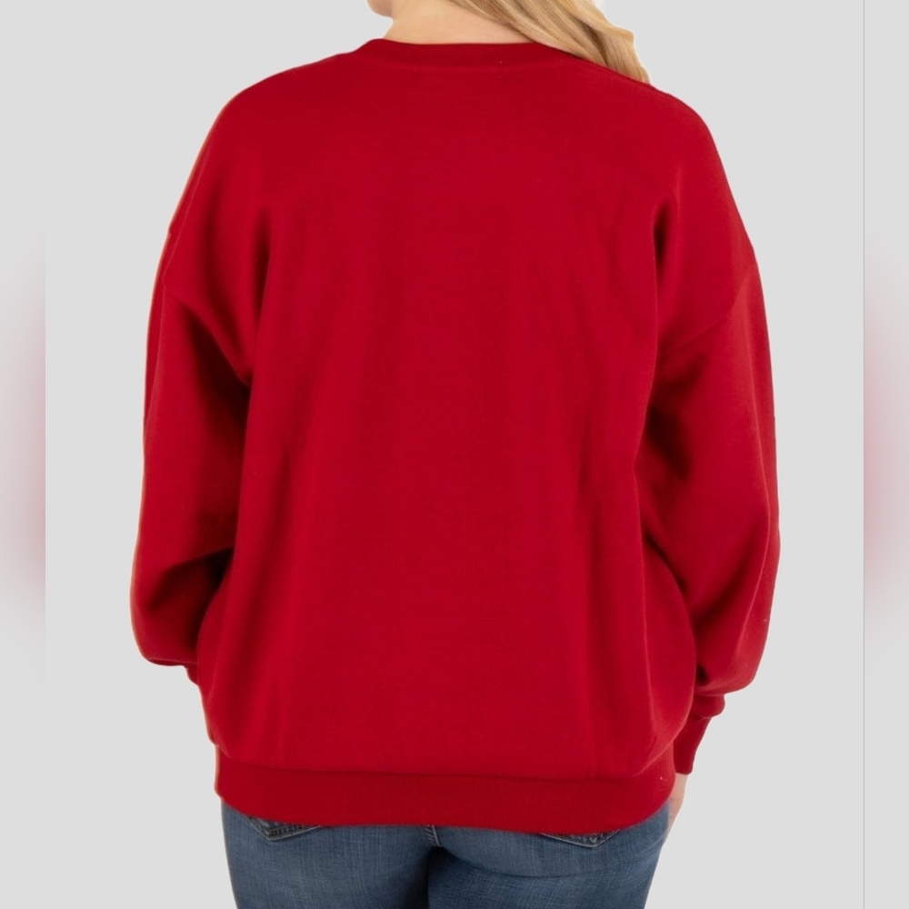 State of Mind Unisex Red Holiday Sweater - Picture 2 of 6